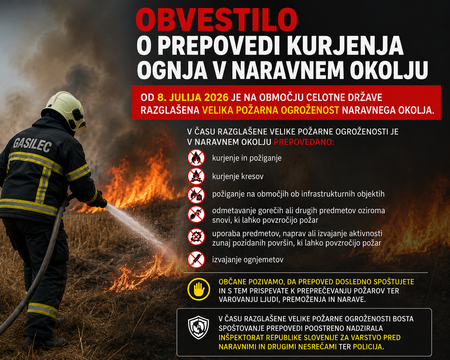 Obvestilo o prepovedi kurjenja